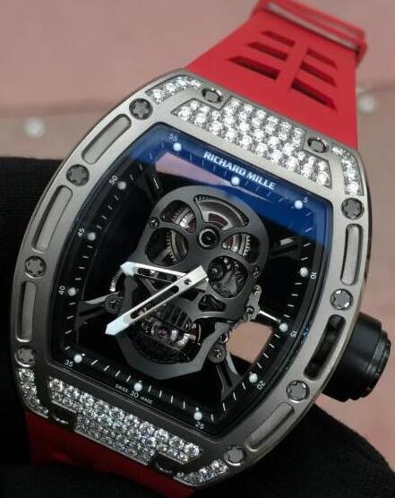 Replica Richard Mille RM 52 TOURBILLON SKULL Titanium Diamonds Watch